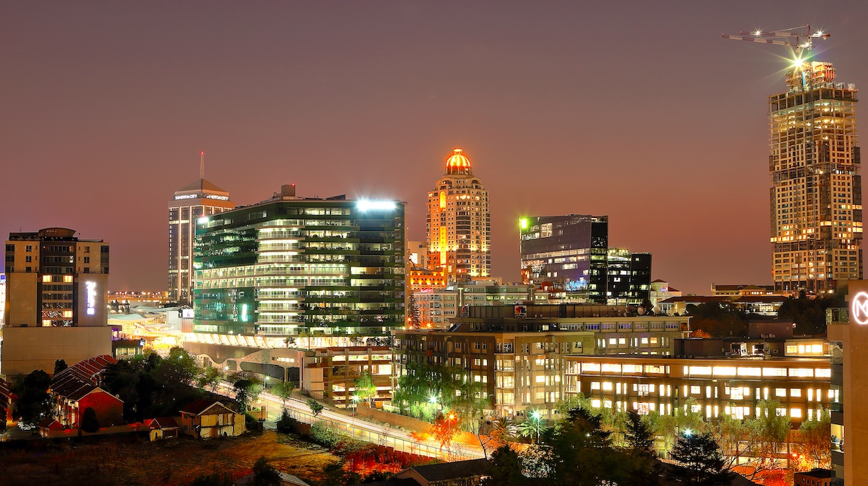 Sandton skyline at night